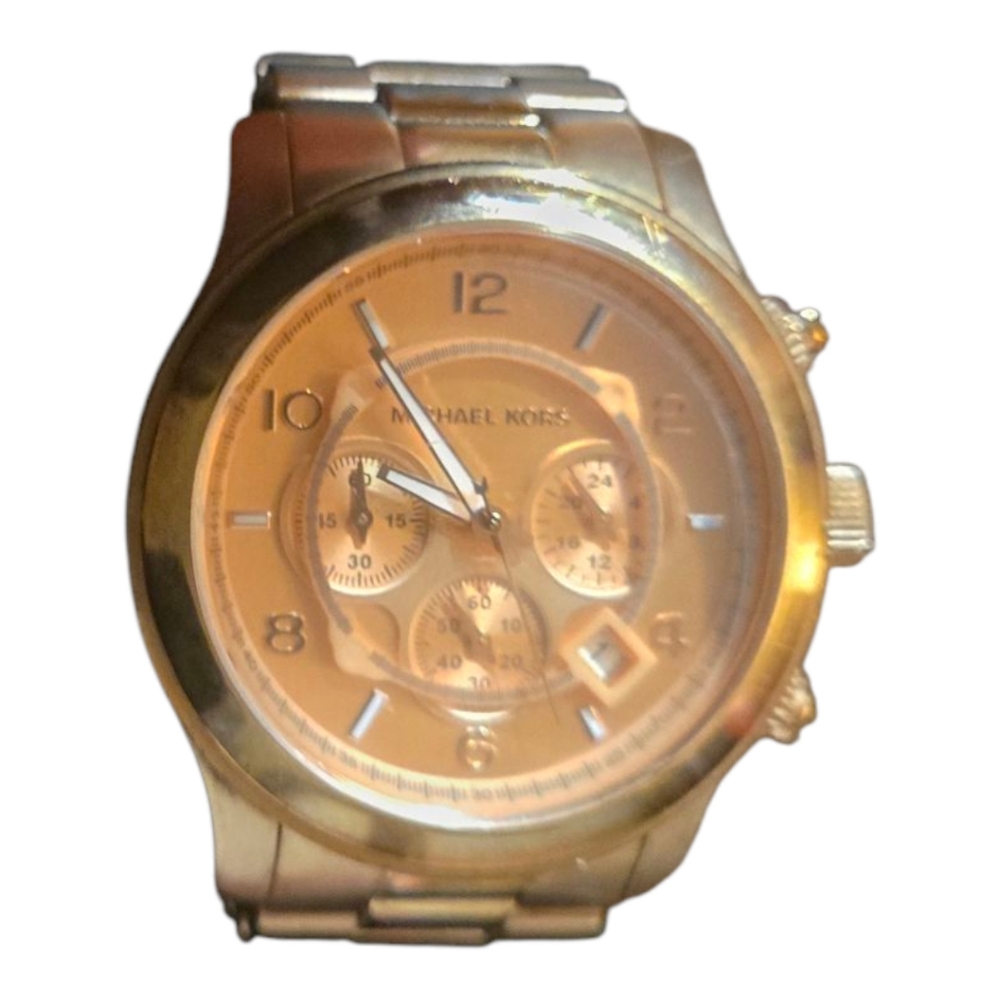 Michael Kors Mk8096 Unisex Rose Gold Stainless Steel Analog Quartz Watch GE415